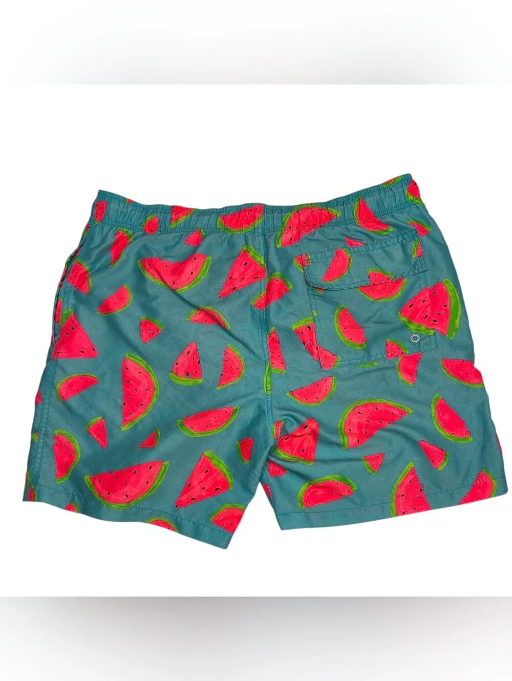 Arizona Jean Company Teal Swim Trunks with Pink Watermelon Print